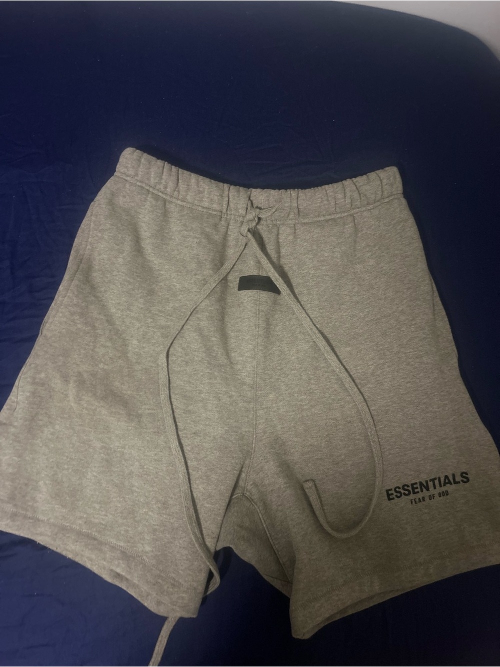 ESSENTIALS Men's Heather Gray Drawstring Athletic Shorts
